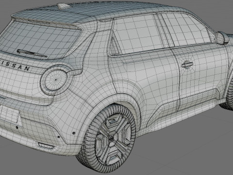 Nissan Micra EV 2026 with interior 3D Модель