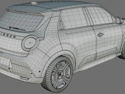 Nissan Micra EV 2026 with interior 3D Model