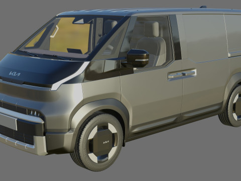Kia PV5 Cargo 2026 with interior 3D 모델