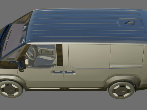 Kia PV5 Cargo 2026 with interior 3D 모델