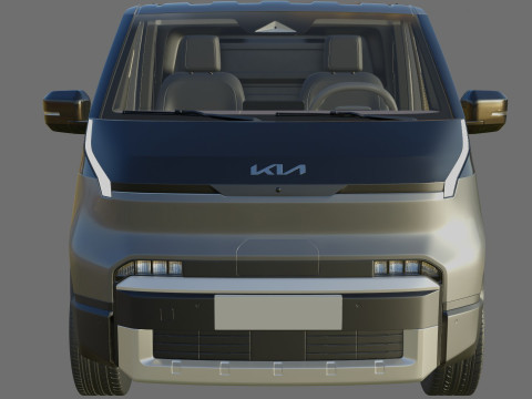 Kia PV5 Cargo 2026 with interior 3D 모델