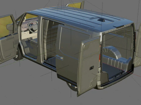 Kia PV5 Cargo 2026 with interior 3D Model
