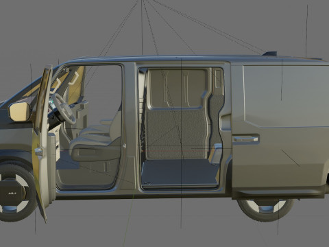 Kia PV5 Cargo 2026 with interior 3D 모델