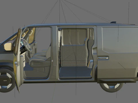 Kia PV5 Cargo 2026 with interior 3D Model