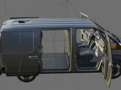 Kia PV5 Cargo 2026 with interior 3D Model