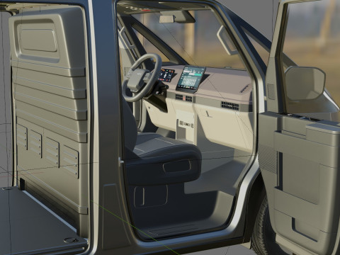 Kia PV5 Cargo 2026 with interior 3D 모델