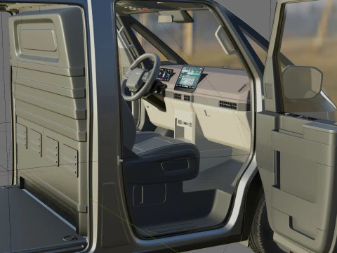 Kia PV5 Cargo 2026 with interior 3D Model