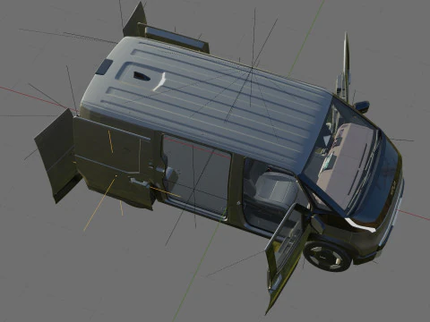 Kia PV5 Cargo 2026 with interior 3D Model