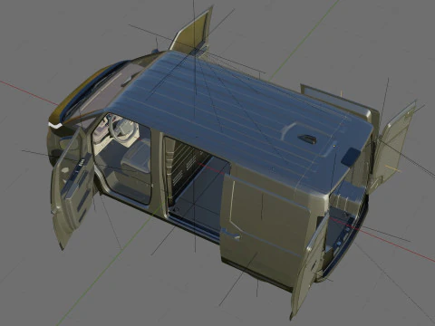 Kia PV5 Cargo 2026 with interior 3D Model