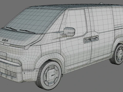 Kia PV5 Cargo 2026 with interior 3D Model