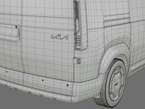 Kia PV5 Cargo 2026 with interior 3D 모델