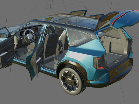 Kia EV5 GT-line 2026 with interior 3D Model