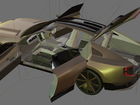 Bentley EXP 15 Concept with interior 3D Model
