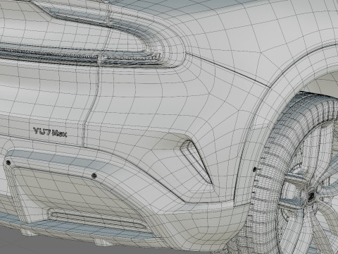 Xiaomi YU7 2026 with interior 3D Model