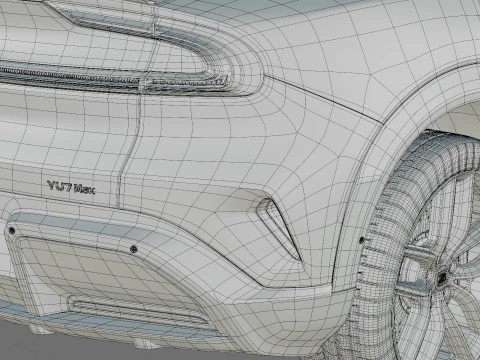 Xiaomi YU7 2026 with interior 3D Model