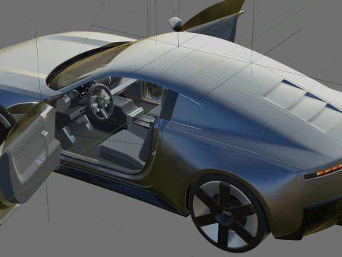 Audi C Concept 2025 with interior 3D Model