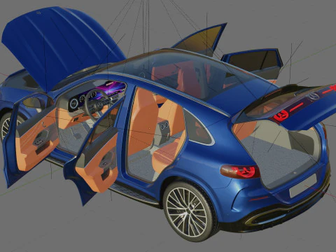 Mercedes Benz GLC EV 2026 with interior 3D Model
