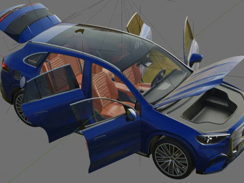 Mercedes Benz GLC EV 2026 with interior 3D Model