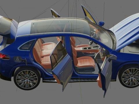 Mercedes Benz GLC EV 2026 with interior 3D Model