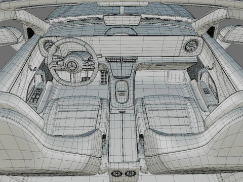 Mercedes Benz GLC EV 2026 with interior 3D Model