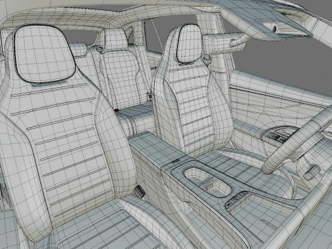 Mercedes Benz GLC EV 2026 with interior 3D Model