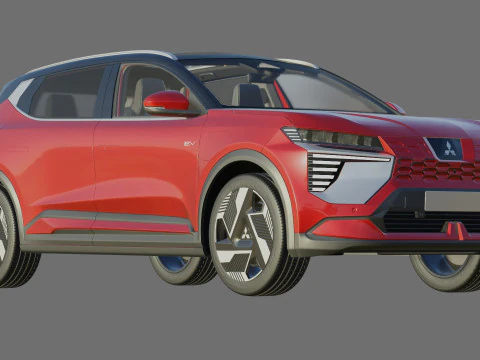 Mitsubishi Eclipse Cross EV 2026 with interior 3D Model