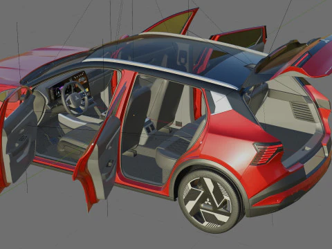Mitsubishi Eclipse Cross EV 2026 with interior 3D Model