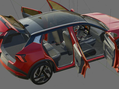 Mitsubishi Eclipse Cross EV 2026 with interior 3D Model