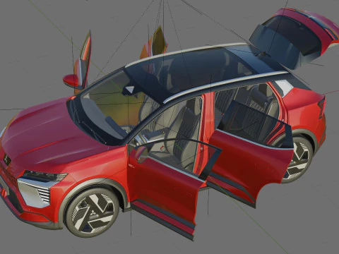 Mitsubishi Eclipse Cross EV 2026 with interior 3D Model