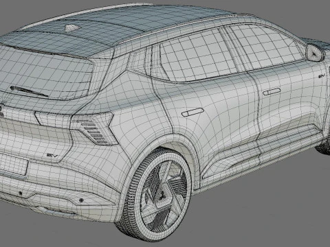 Mitsubishi Eclipse Cross EV 2026 with interior 3D Model