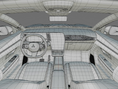 Mitsubishi Eclipse Cross EV 2026 avec intérieur Modèle 3D