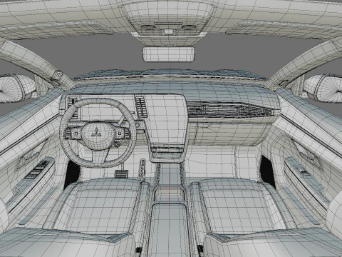 Mitsubishi Eclipse Cross EV 2026 with interior 3D Model