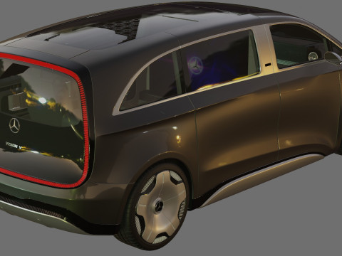 Mercedes-Benz Vision V Concept 2025 iç mekanla 3D Model