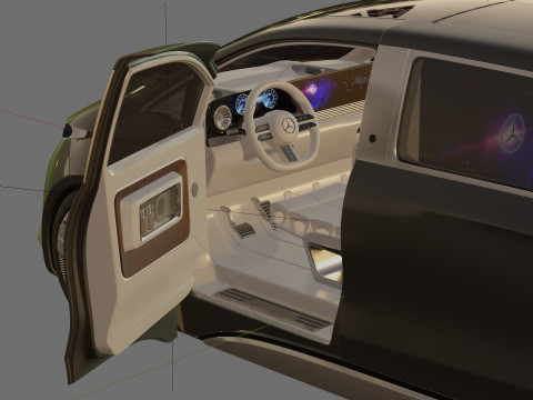 Mercedes-Benz Vision V Concept 2025 iç mekanla 3D Model