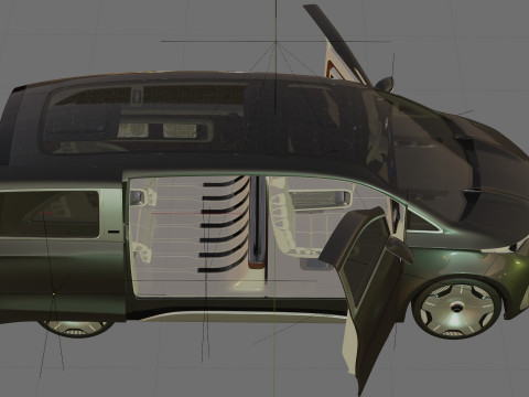 Mercedes-Benz Vision V Concept 2025 iç mekanla 3D Model