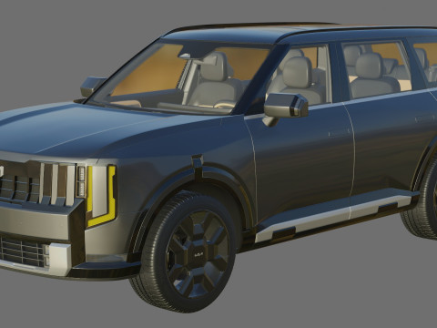 Kia Telluride 2027 with interior 3D Model