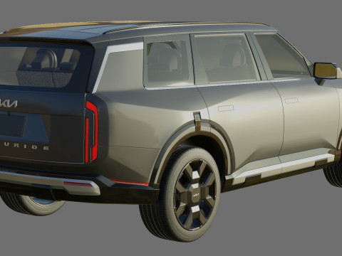 Kia Telluride 2027 with interior 3D Model