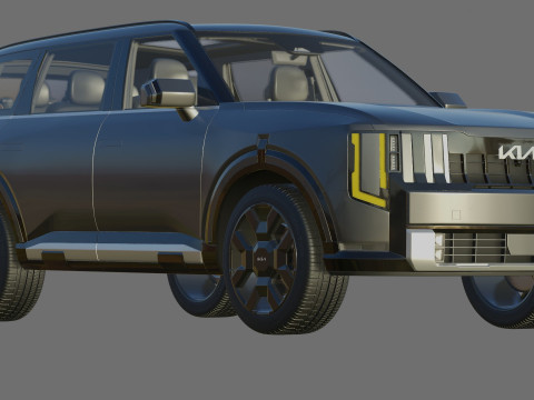 Kia Telluride 2027 with interior 3D Model