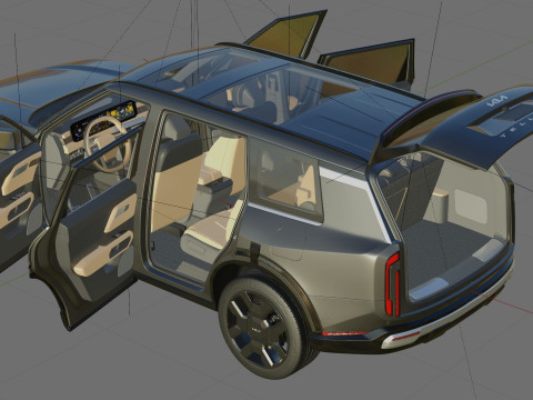 Kia Telluride 2027 with interior 3D Model