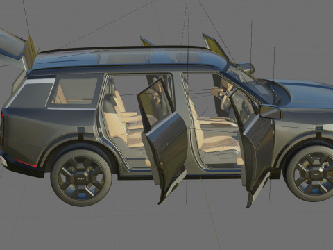 Kia Telluride 2027 with interior 3D Model