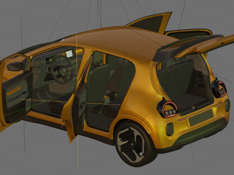 Renault Twingo E-Tech EV 2027 com interior Modelo 3D