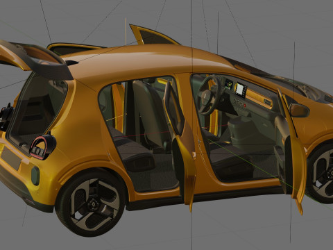 Renault Twingo E-Tech EV 2027 com interior Modelo 3D