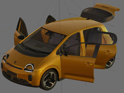 Renault Twingo E-Tech EV 2027 with interior 3D Model