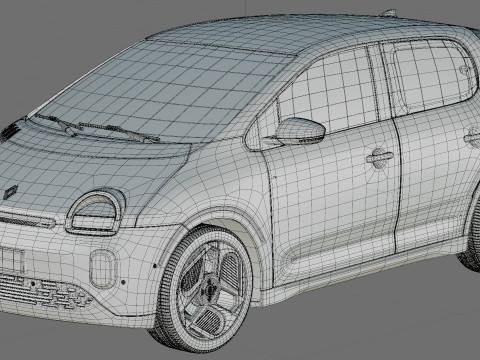Renault Twingo E-Tech EV 2027 com interior Modelo 3D