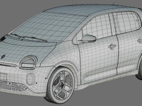 Renault Twingo E-Tech EV 2027 with interior 3D Model
