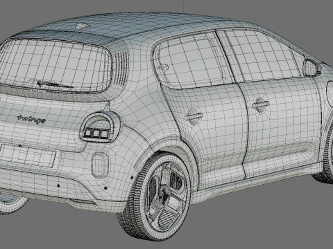Renault Twingo E-Tech EV 2027 with interior 3D Model