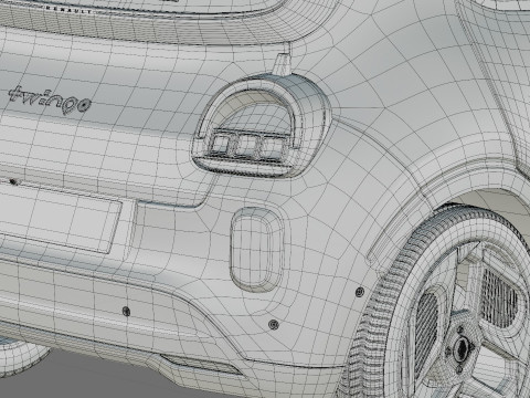 Renault Twingo E-Tech EV 2027 com interior Modelo 3D