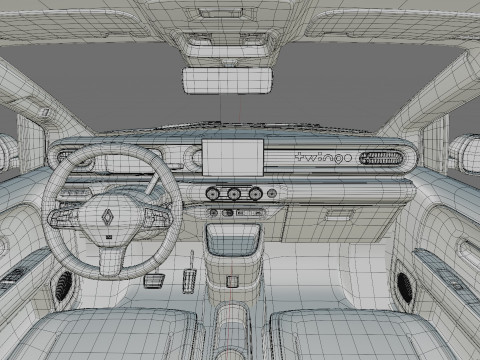 Renault Twingo E-Tech EV 2027 com interior Modelo 3D
