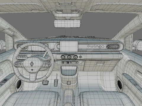 Renault Twingo E-Tech EV 2027 with interior 3D Model