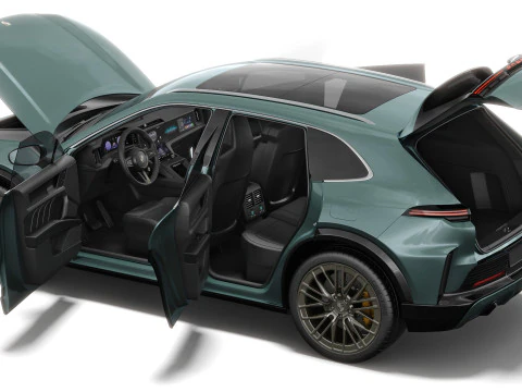Porsche Cayenne Turbo Elettrica 2027 con interni Modello 3D